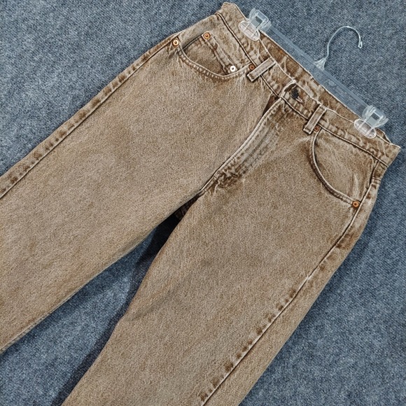 Vintage‎ Levis 505 Jeans Mens 33x34 Brown Straight Fit Made USA Denim 90s - Picture 1 of 10